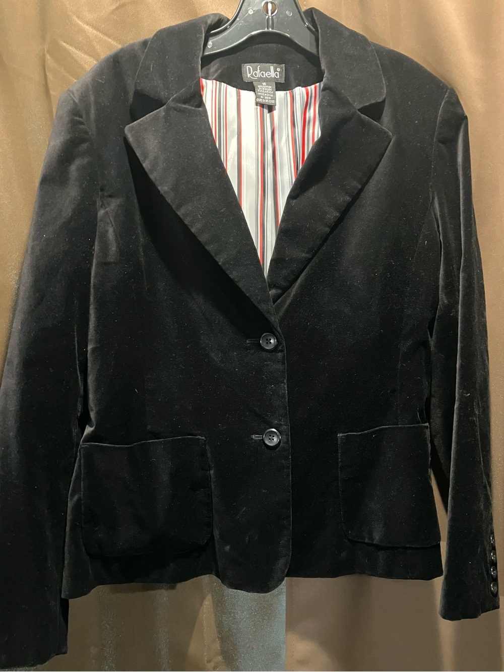 Rafaella Black Velvet Two-Button Blazer